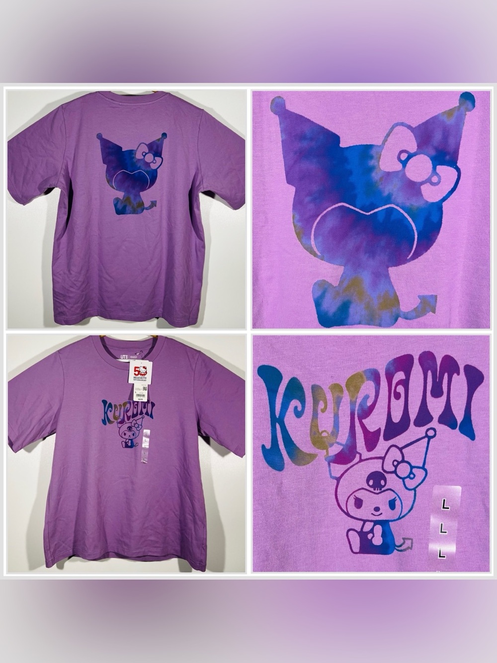 UNIQLO UT Hello Kitty Kuromi 50th Anniversary T Shirt Purple Women’s Size Large